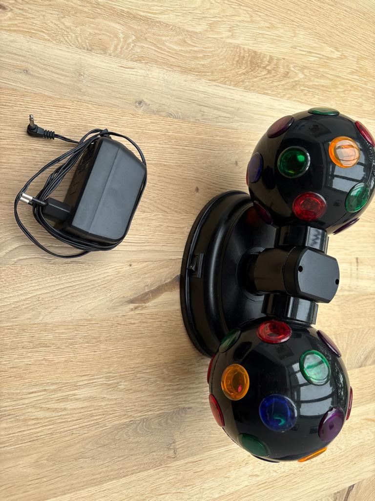 Dubbele Discolamp met Adapter - Feestverlichting, Muziek en Instrumenten, Licht en Laser, Ophalen, Zo goed als nieuw, Discobol