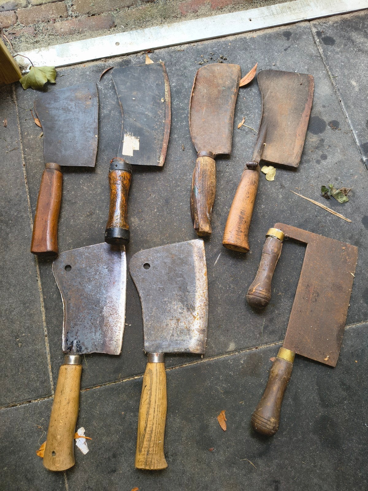 Set van 7 antieke kapmessen / hakmessen, Ophalen of Verzenden