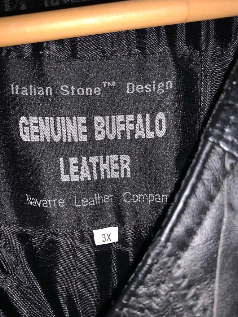 Zwart Leren Jasje met Franjes - Genuine Buffalo Leather, Ophalen of Verzenden, Heren, Jas | leer
