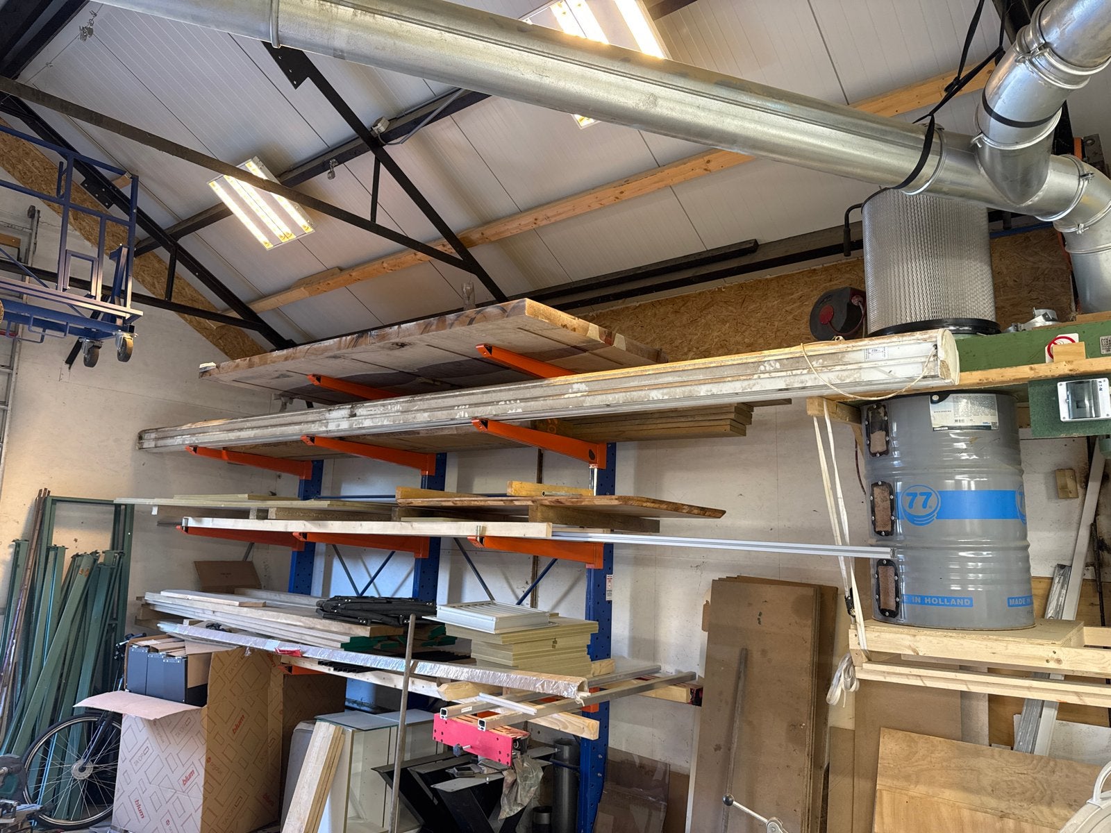 Luifel 6m wit/groen met afstandsbediening en windmeter, Ophalen, Gebruikt, Overige typen, 450 cm of meer