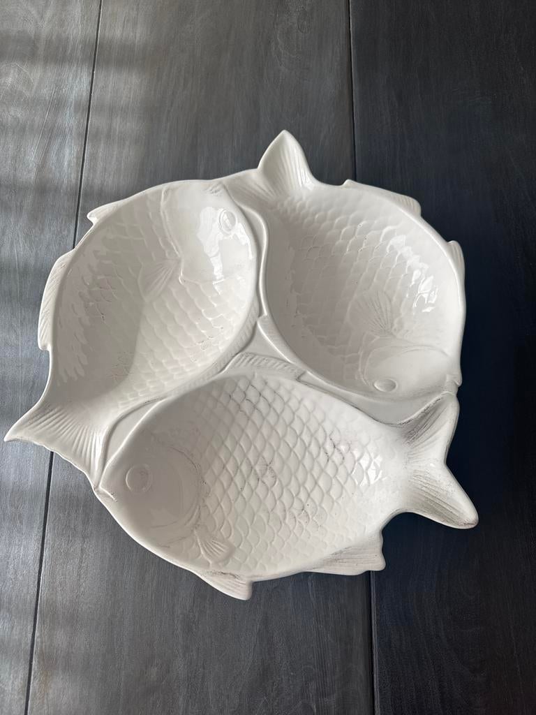 Riverdale visschaal, 38 cm doorsnede, wit keramiek, Ophalen of Verzenden