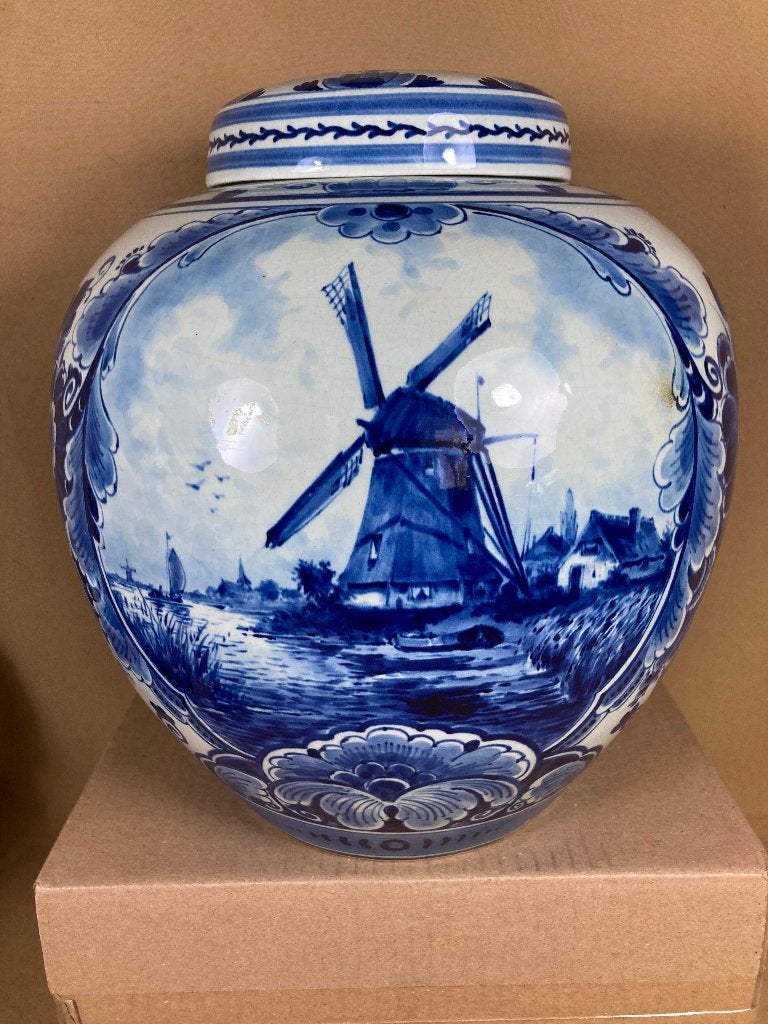 Grote bol vaas met deksel Porceleyne Fles 1939, Antiek en Kunst, Ophalen of Verzenden