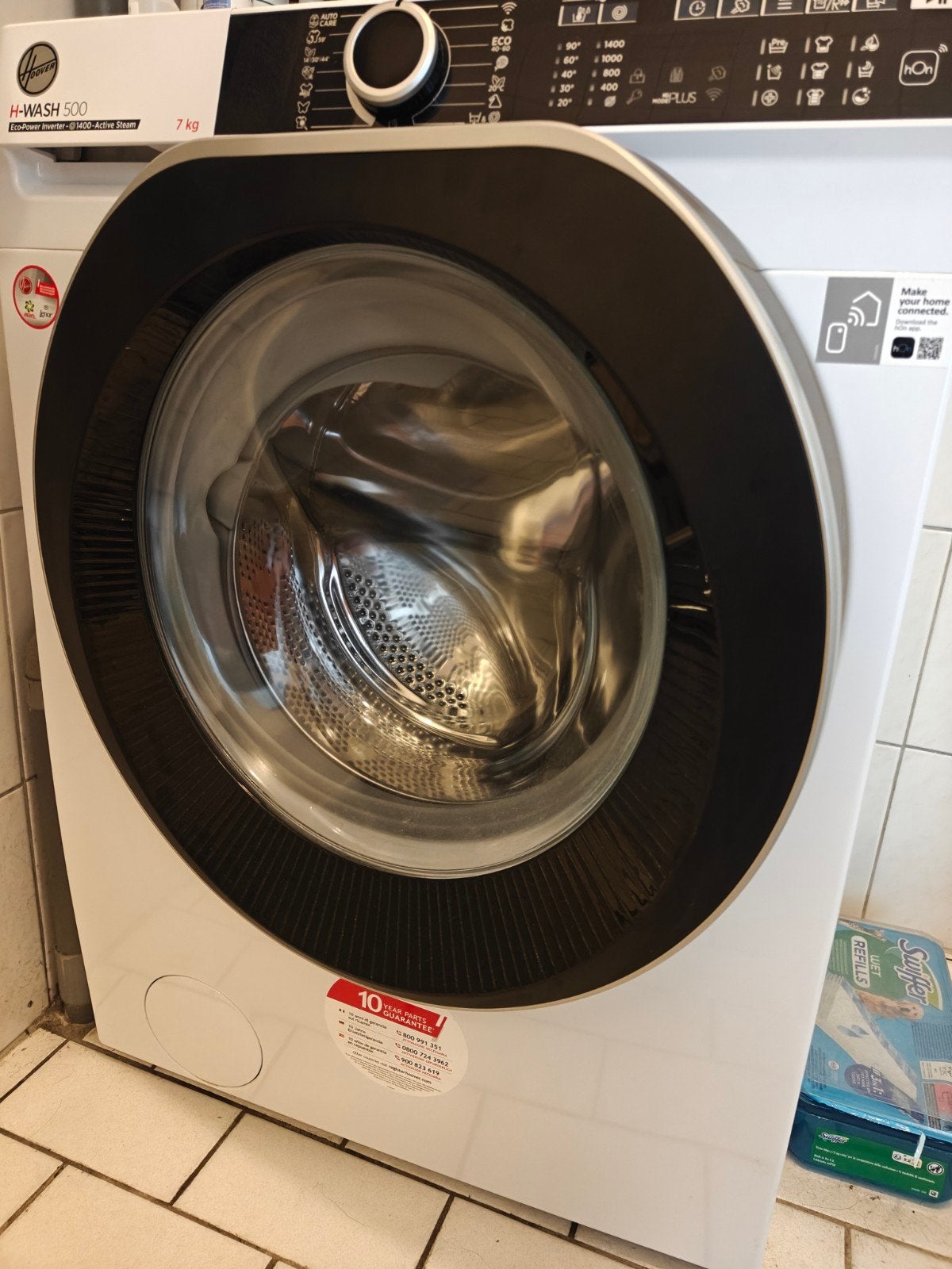 Hoover HWE4 47AMBS/1-S Wasmachine - Zo goed als nieuw, Witgoed en Apparatuur, Ophalen, Zo goed als nieuw, Voorlader, 1200 tot 1600 toeren