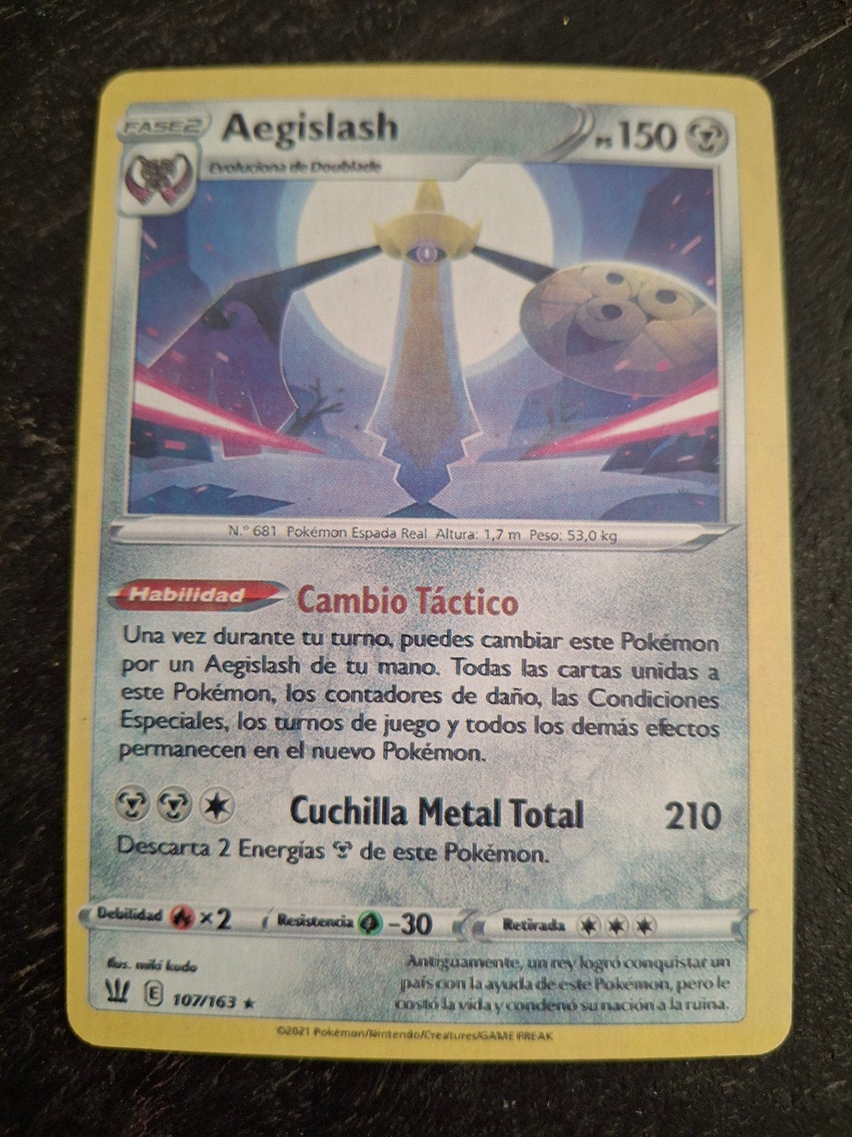 Pokémon Kaart Aegislash - Losse Kaart, Ophalen of Verzenden, Zo goed als nieuw, Losse kaart
