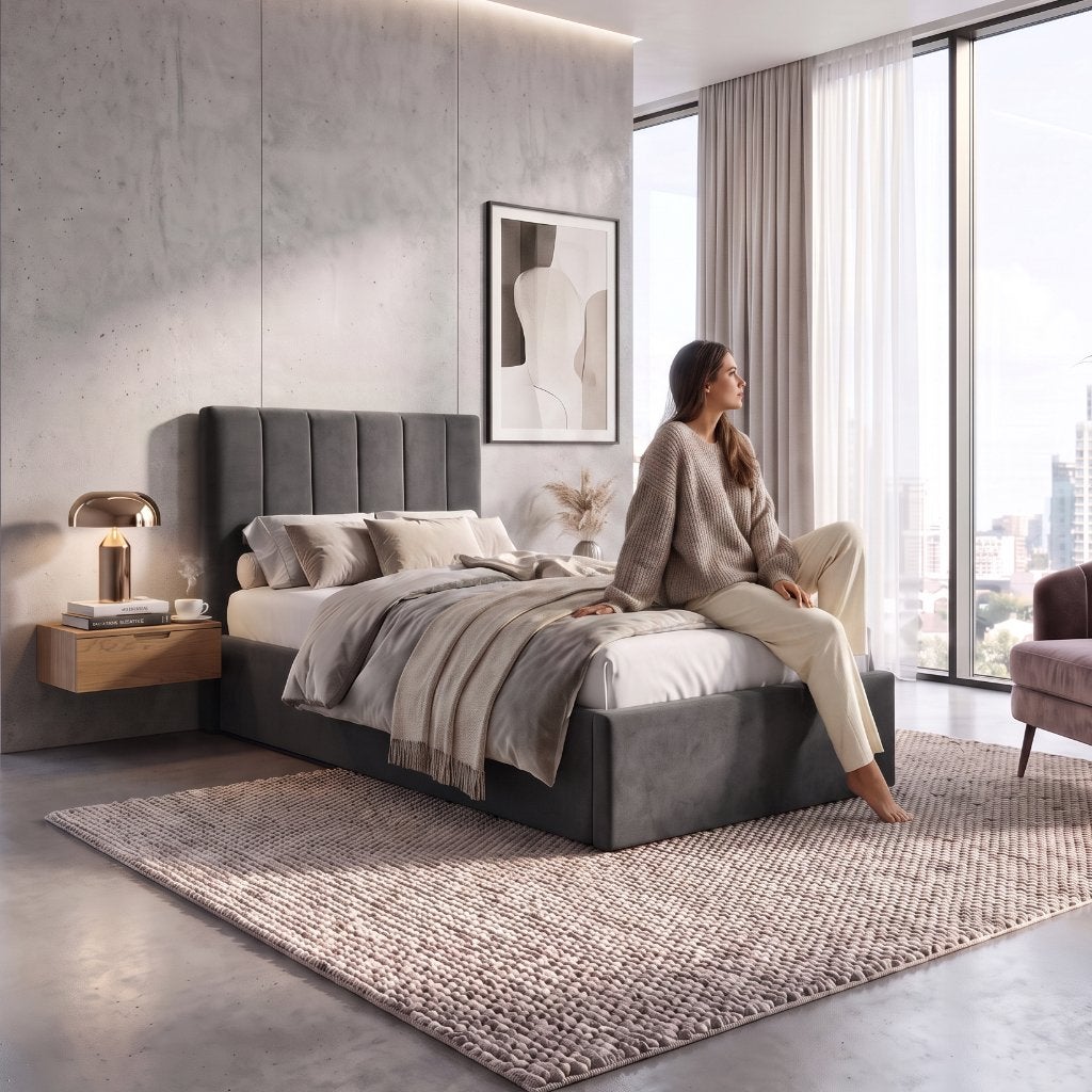 Gestoffeerd bed 90x200 (nieuw)