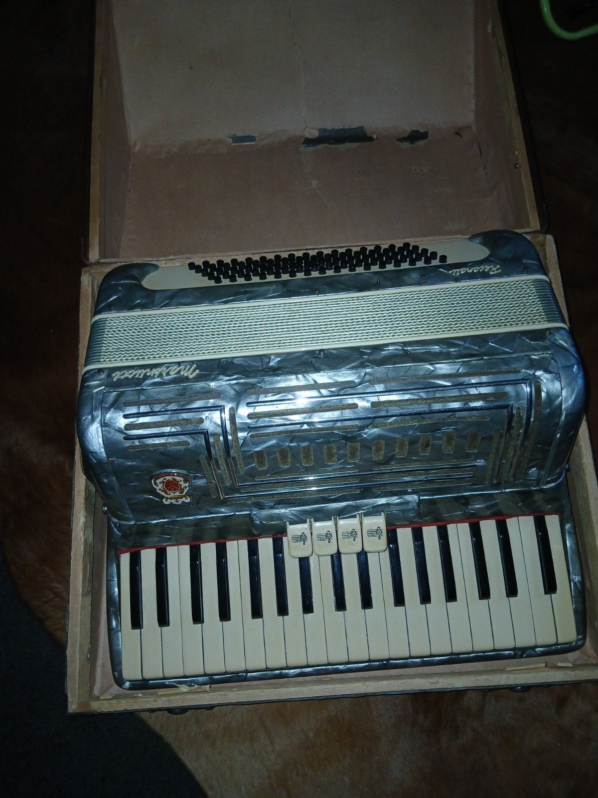 GERESERVEERD Accordion - Marinucci Toetsaccordeon met koffer, Ophalen, Gebruikt, Met koffer, Marinucci