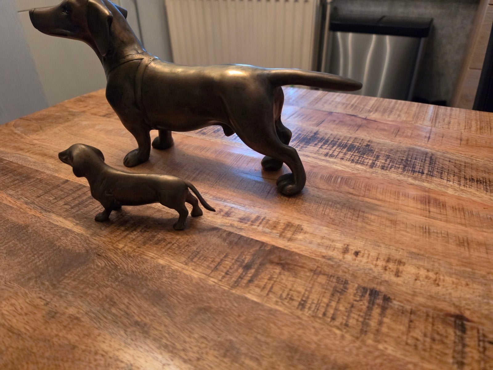 Vintage teckel Messing Beeld - 40 cm lang, Dieren en Toebehoren, 6 jaar of ouder, Particulier, Rabiës (hondsdolheid), Reu