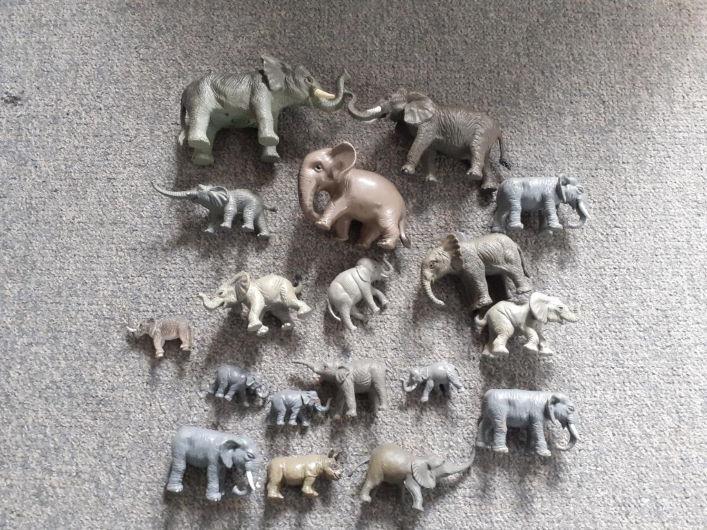 Verzameling olifanten dierfiguren, geen Schleich, Ophalen of Verzenden, Gebruikt, Wild dier, Beeldje of Figuurtje