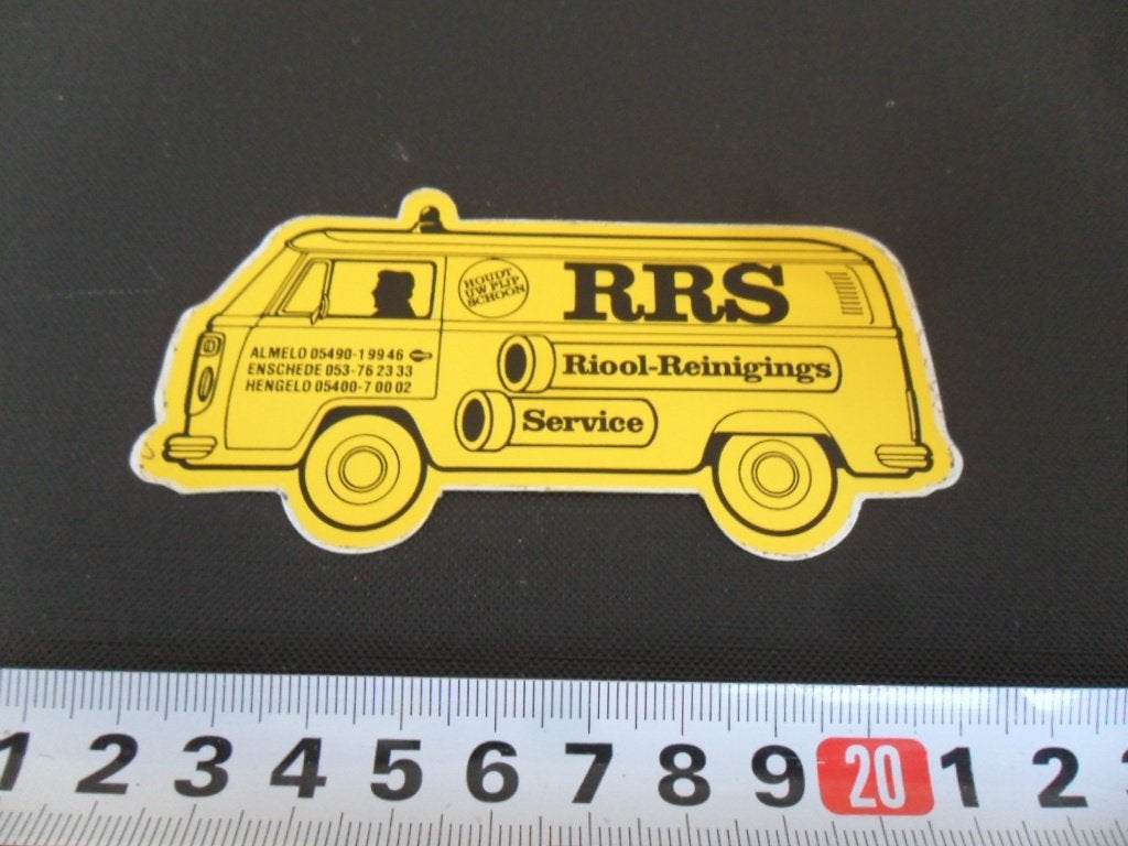 sticker RRS Riool Reinigings Service Almelo Enschede Hengelo, Verzamelen, Ophalen, Zo goed als nieuw
