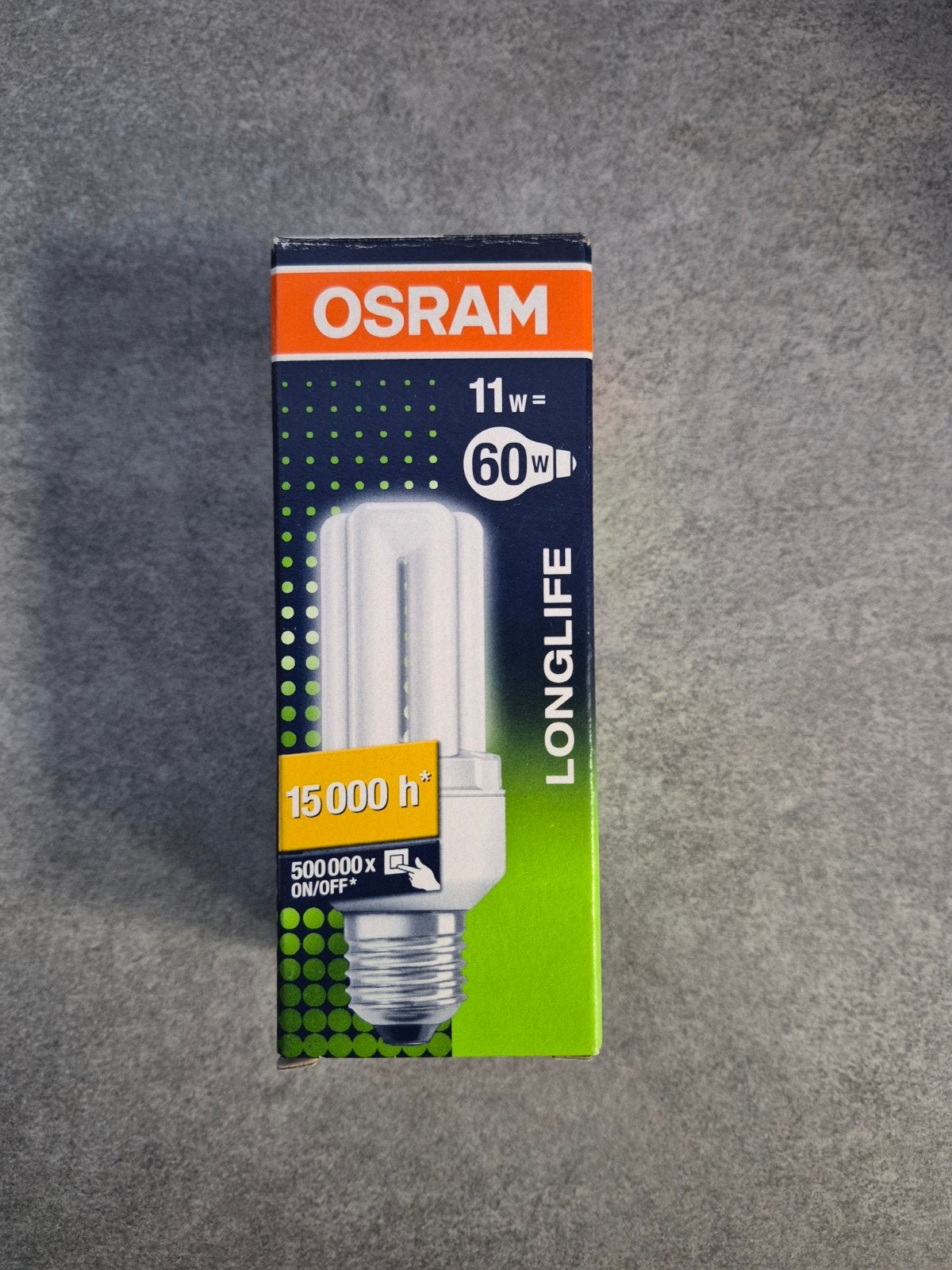Osram Dulux EL Longlife Spaarlamp E27 11W (60W equivalent), Osram, 60 watt of meer, Nieuw, Spaarlamp