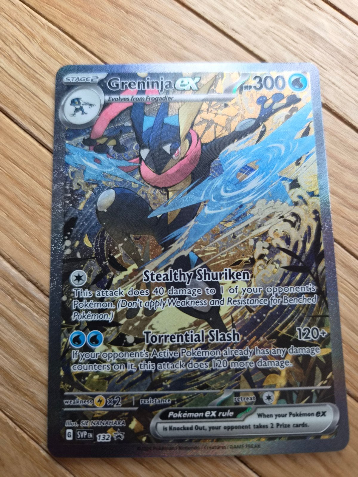 Greninja ex 132/SVP Pokémon Kaart, Ophalen of Verzenden, Zo goed als nieuw, Losse kaart, Foil