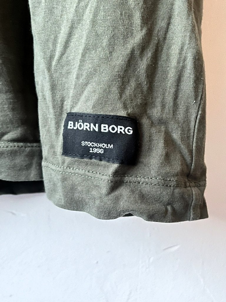 Björn Borg Centre donkergroen T-shirt, regular fit, maat M, Maat 48/50 (M), Ophalen of Verzenden, Björn Borg, Gedragen