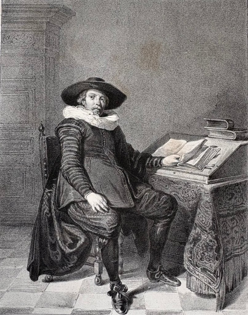 Litho naar een schilderij van Thomas de Keyser, Ophalen of Verzenden, Portret en Figuren, Lithografie