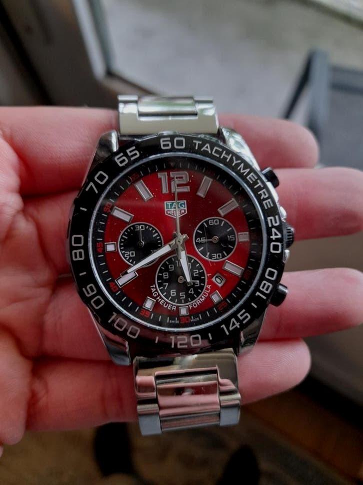 TAG Heuer Formula 1 Chronograaf Herenhorloge Rood, Sieraden, Tassen en Uiterlijk, Horloges | Heren, Staal, Staal, Polshorloge