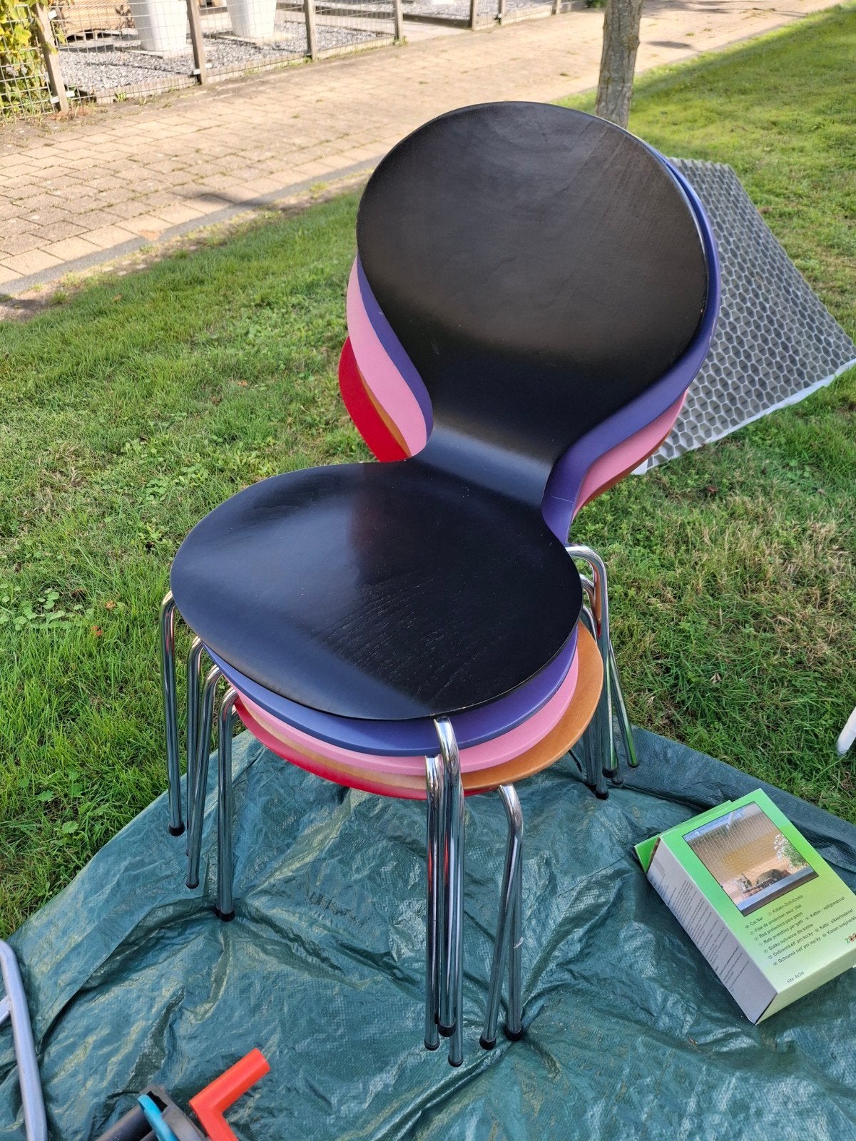 Set van 5 kleurrijke stoelen., Ophalen, Gebruikt, Overige kleuren, Vijf, Zes of meer stoelen