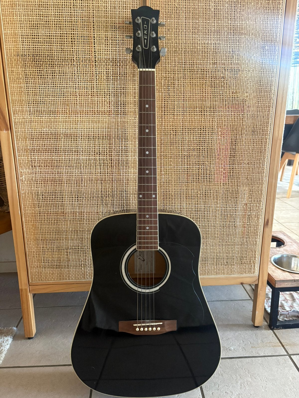 EKO Ranger 6 akoestische gitaar – zwart – nette staat, Ophalen of Verzenden, Zo goed als nieuw, Klassieke of Spaanse gitaar