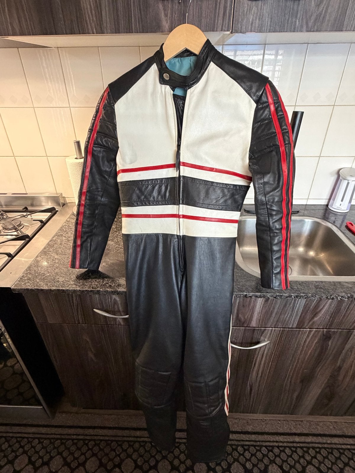 Leren Motor Combipak kind rond 10 jaar, Ophalen of Verzenden, Tweedehands, Heren, Combipak