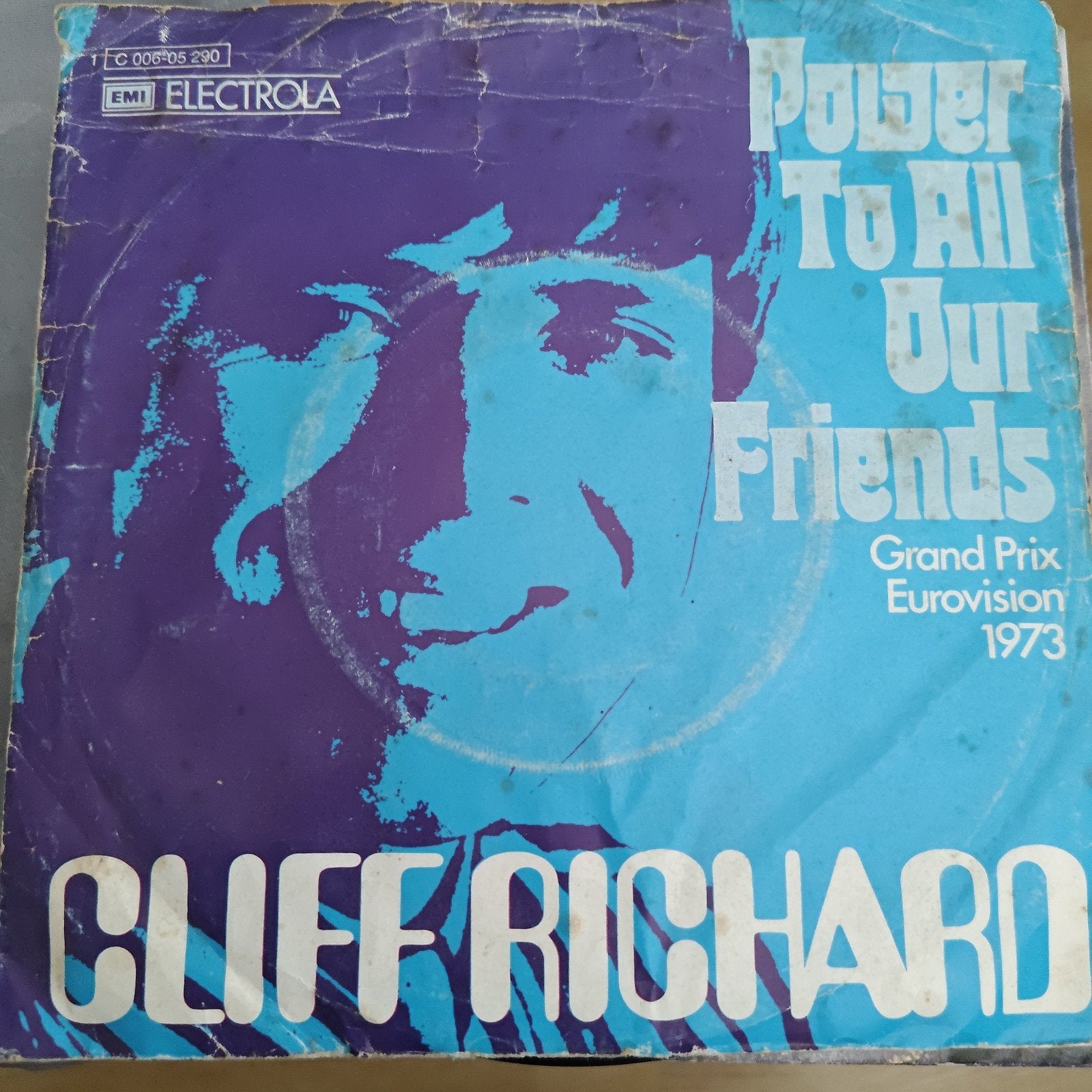 Cliff Richard - Power To All Our Friends (Eurovision 1973), Gebruikt, Originele persing, 7 inch, Ophalen of Verzenden
