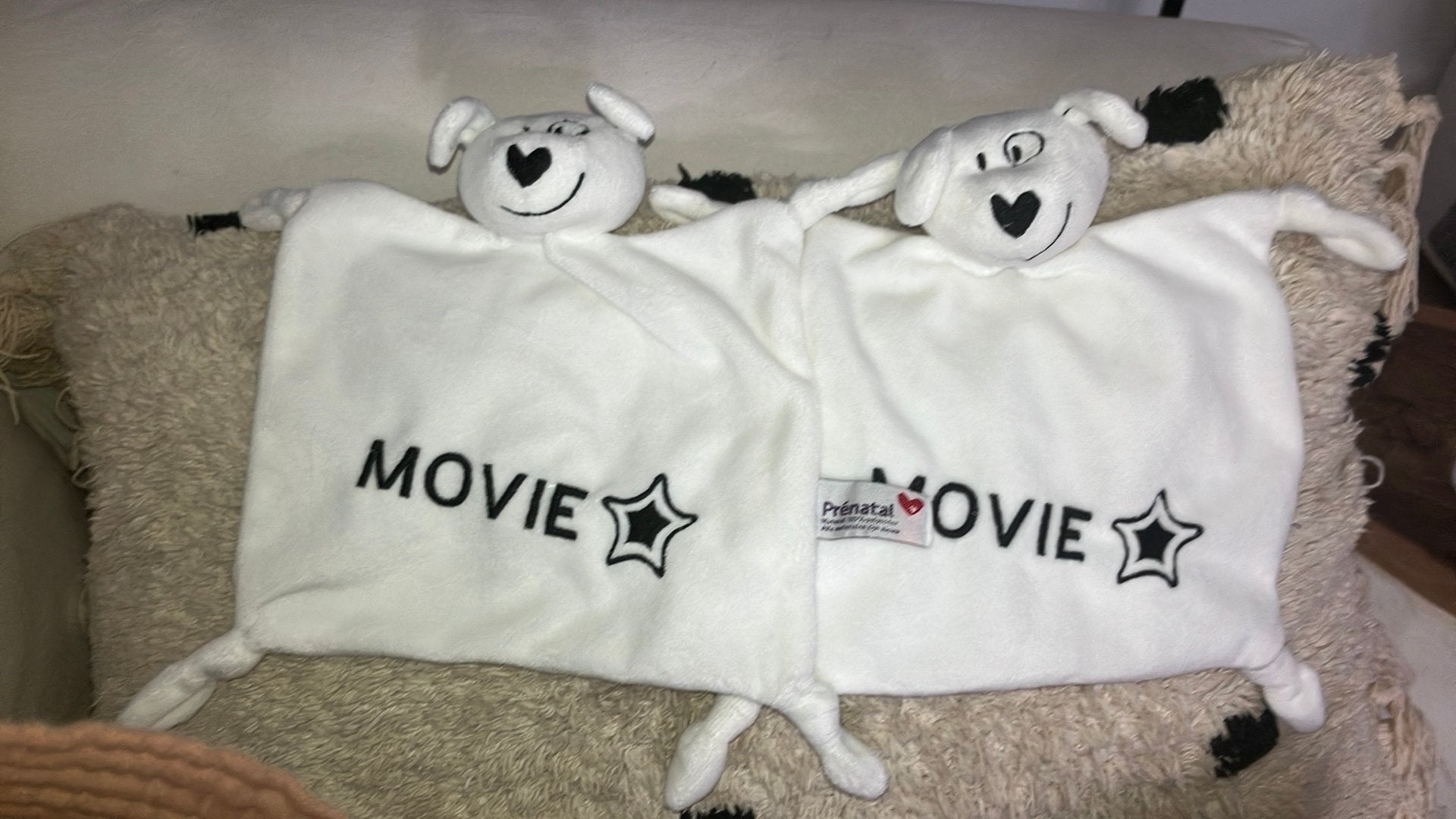 Prenatal hond movie wit knuffeldoekje, Prénatal, Zo goed als nieuw, Klein (minder dan 20 cm), Wit