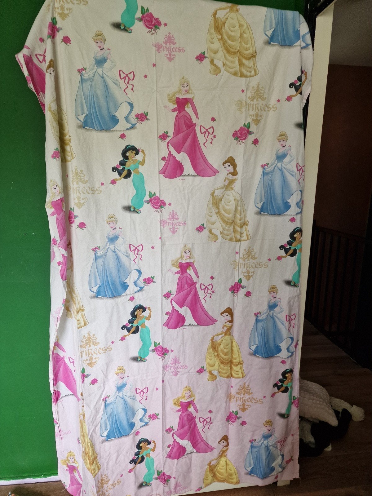 Disney prinsessen gordijnen 2 stuks, Huis en Inrichting, Gebruikt, Overige merken, 140 cm, Katoen
