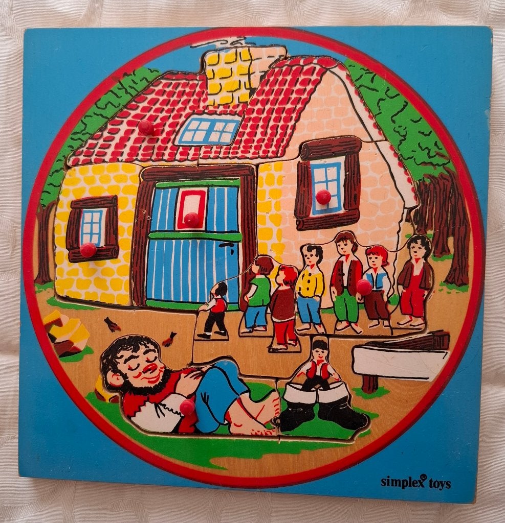 4 Simplex kinderpuzzels met nopjes, Ophalen of Verzenden, Zo goed als nieuw, Van hout, Minder dan 10 stukjes