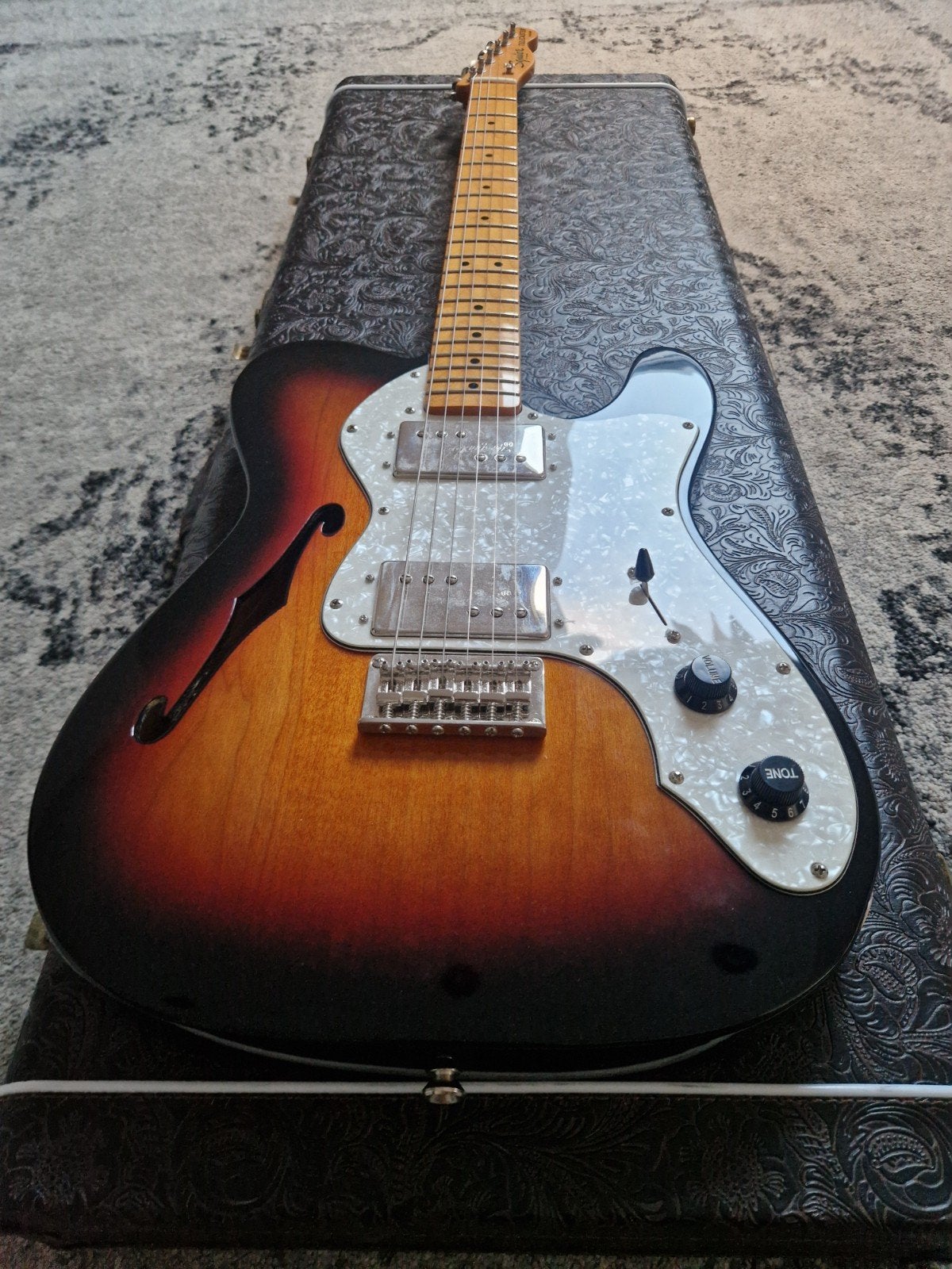 Fender Squier thinline telecaster, Ophalen, Zo goed als nieuw, Semi-solid body, Fender