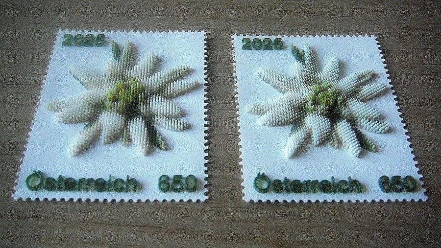 Oostenrijk 2025, die erste Briefmarke aus dem 3D-Drucker., Verzenden, Postfris