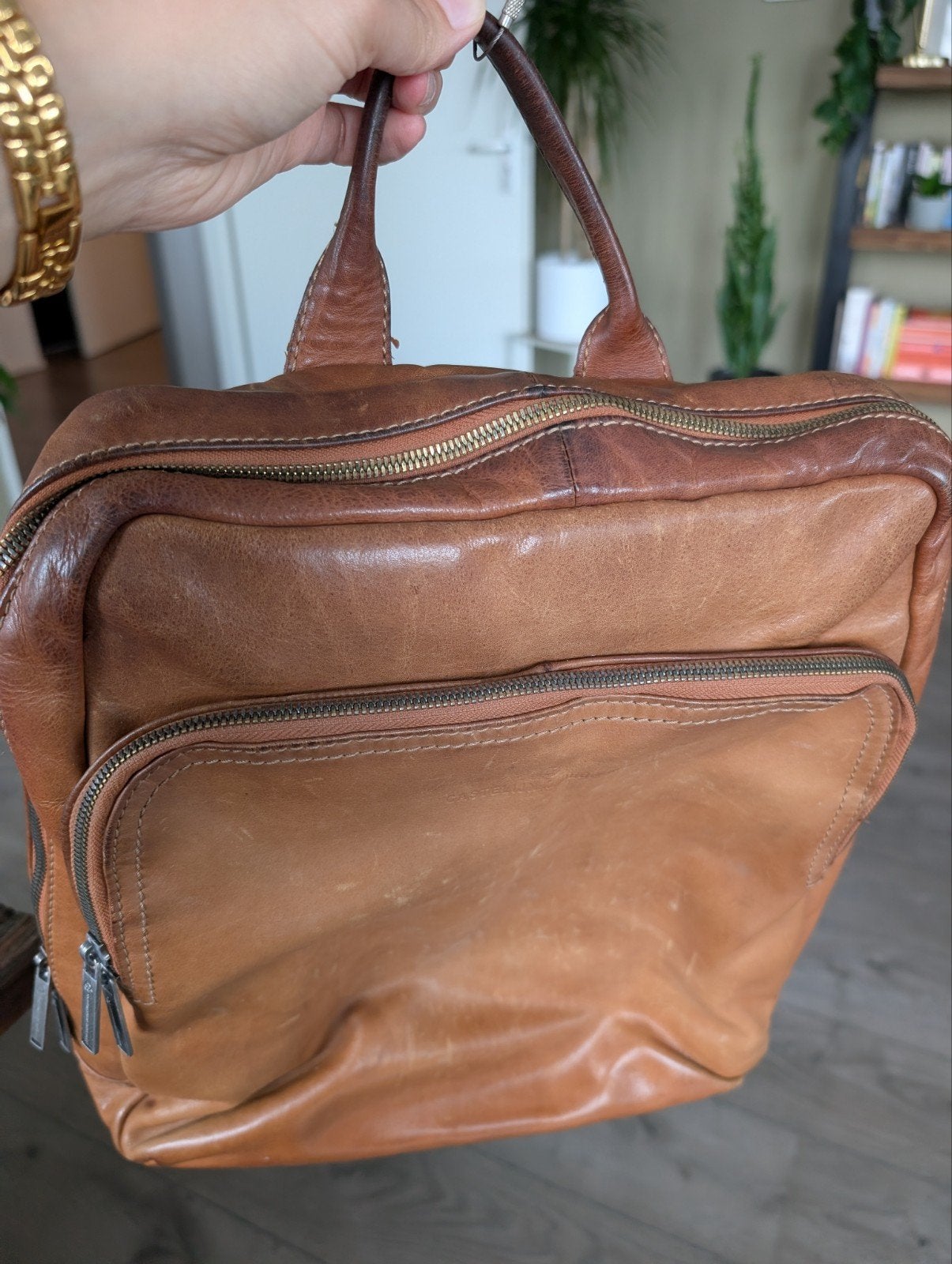 Castelijn & Beerens Firenze Laptoprugzak cognac, Sieraden, Tassen en Uiterlijk, Tassen | Rugtassen, Overige merken, Gebruikt, 25 tot 40 cm