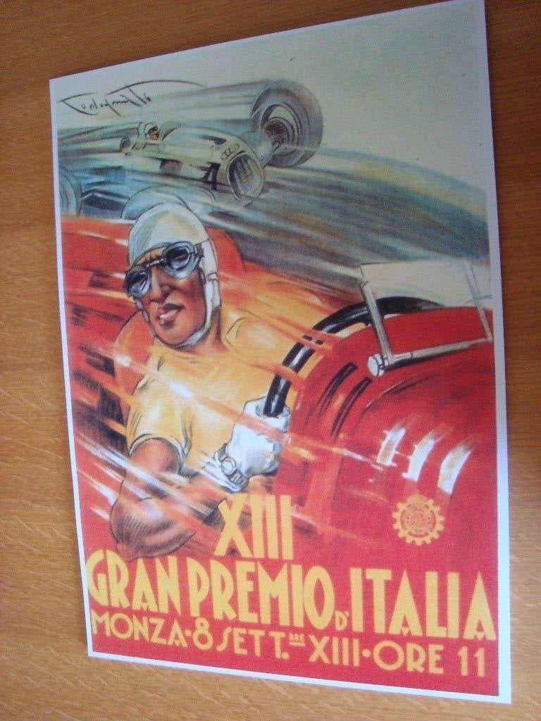 Gran premio d italia plaat 42-30 cm, Ophalen of Verzenden, Nieuw, Auto's