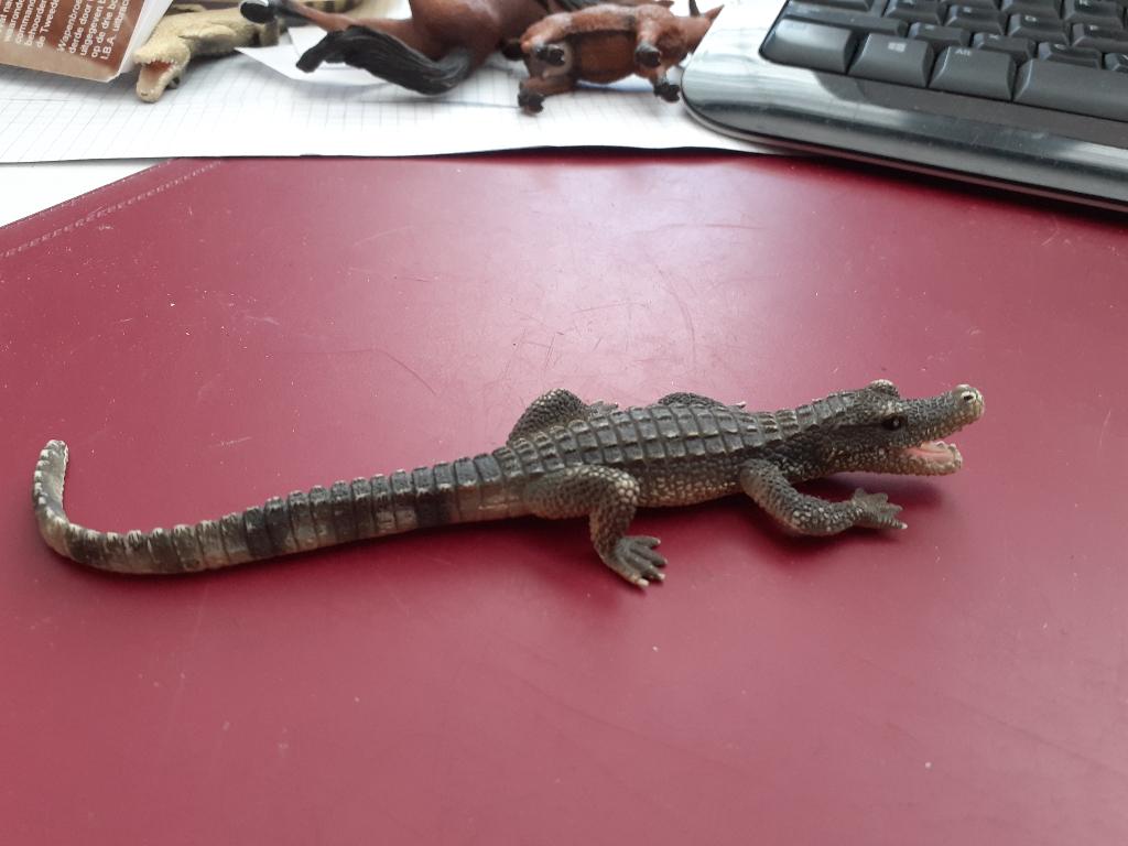 Krokodil, dierfiguur Bullyland 14 cm, Ophalen of Verzenden, Gebruikt, Wild dier, Beeldje of Figuurtje
