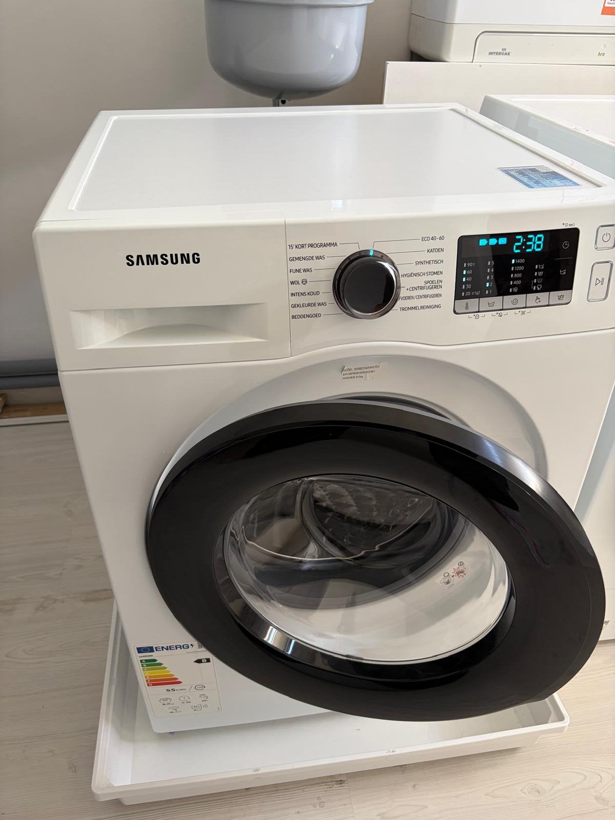 Wasmachine Samsung EcoBubble WW80TA049AE, Ophalen, Zo goed als nieuw, 85 tot 90 cm, 1200 tot 1600 toeren
