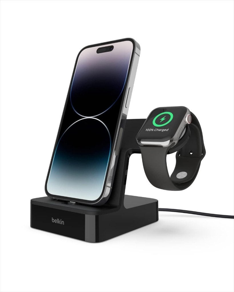 🔺Belkin PowerHouse Charge Dock Apple Watch + iPhone, F8J237, Lightning, Oplaadstation, Ophalen of Verzenden, Zo goed als nieuw
