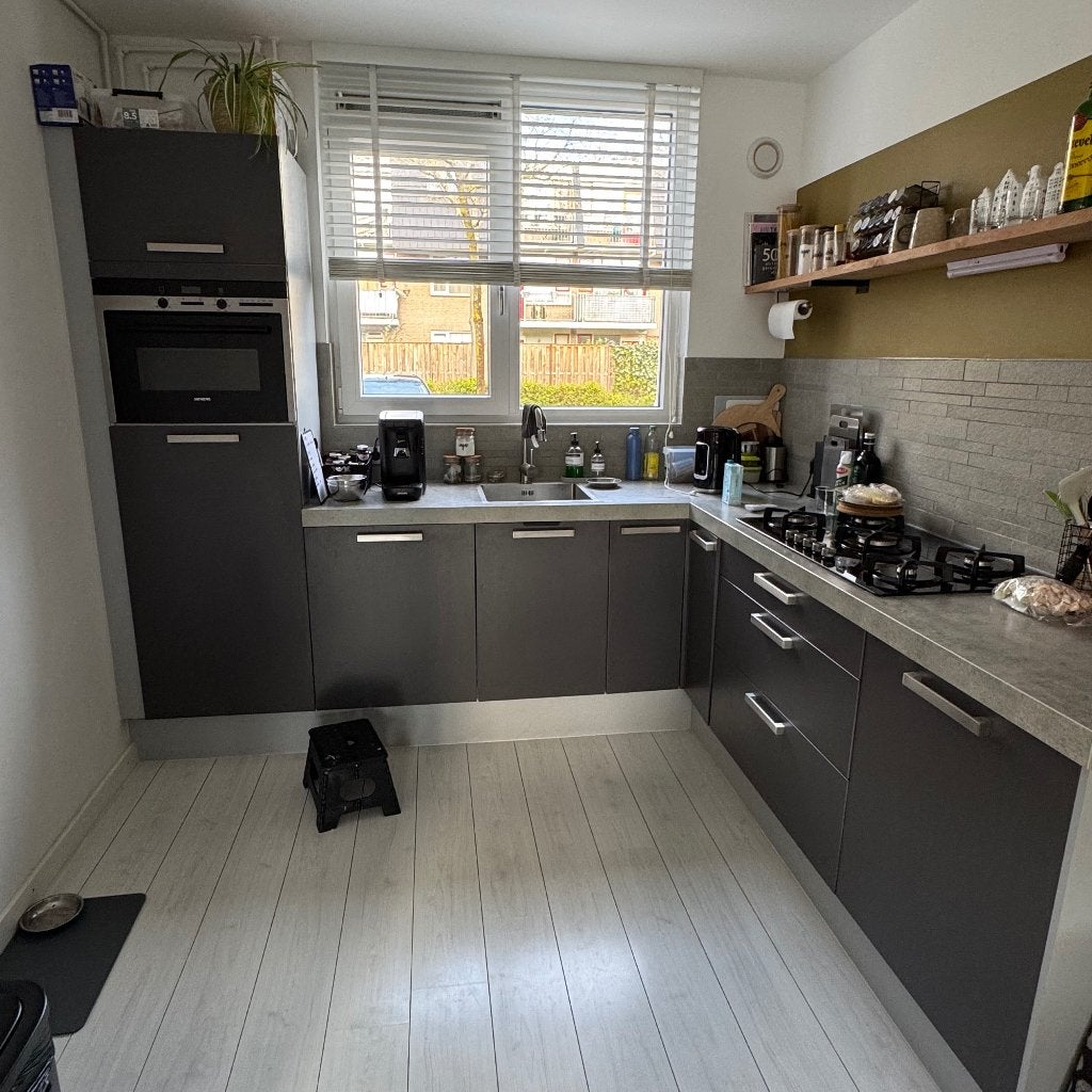 ✨LUXE GRIJS KEUKEN +APPARATUUR✨, Huis en Inrichting, Keuken | Complete keukens, Ophalen, Hoekkeuken, Zo goed als nieuw, Grijs