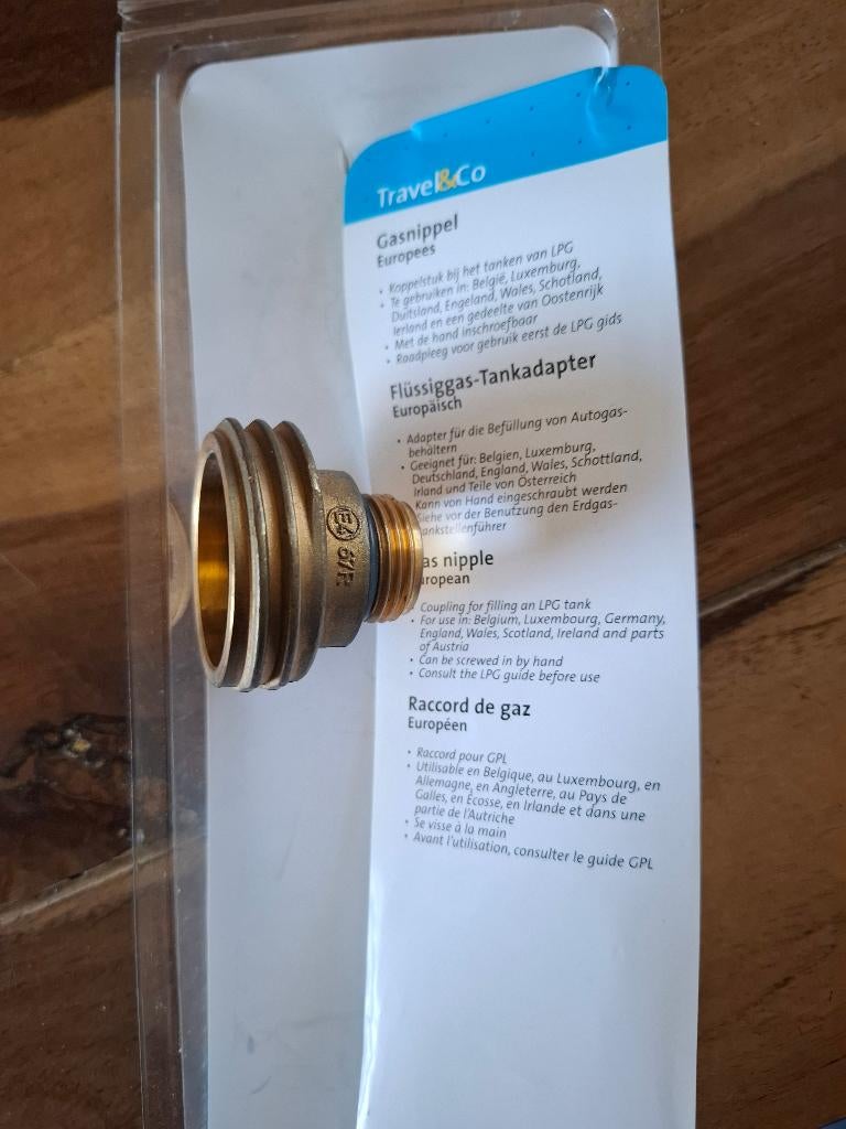 Gasnippel / tankadapter / LPG koppelstuk, Ophalen of Verzenden, Gebruikt