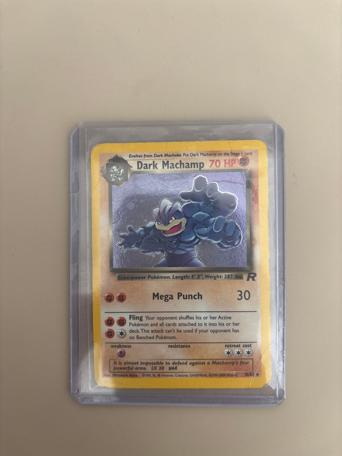 Dark Machamp 70 HP Pokémon Kaart (1995-2000), Ophalen, Gebruikt, Losse kaart, Foil
