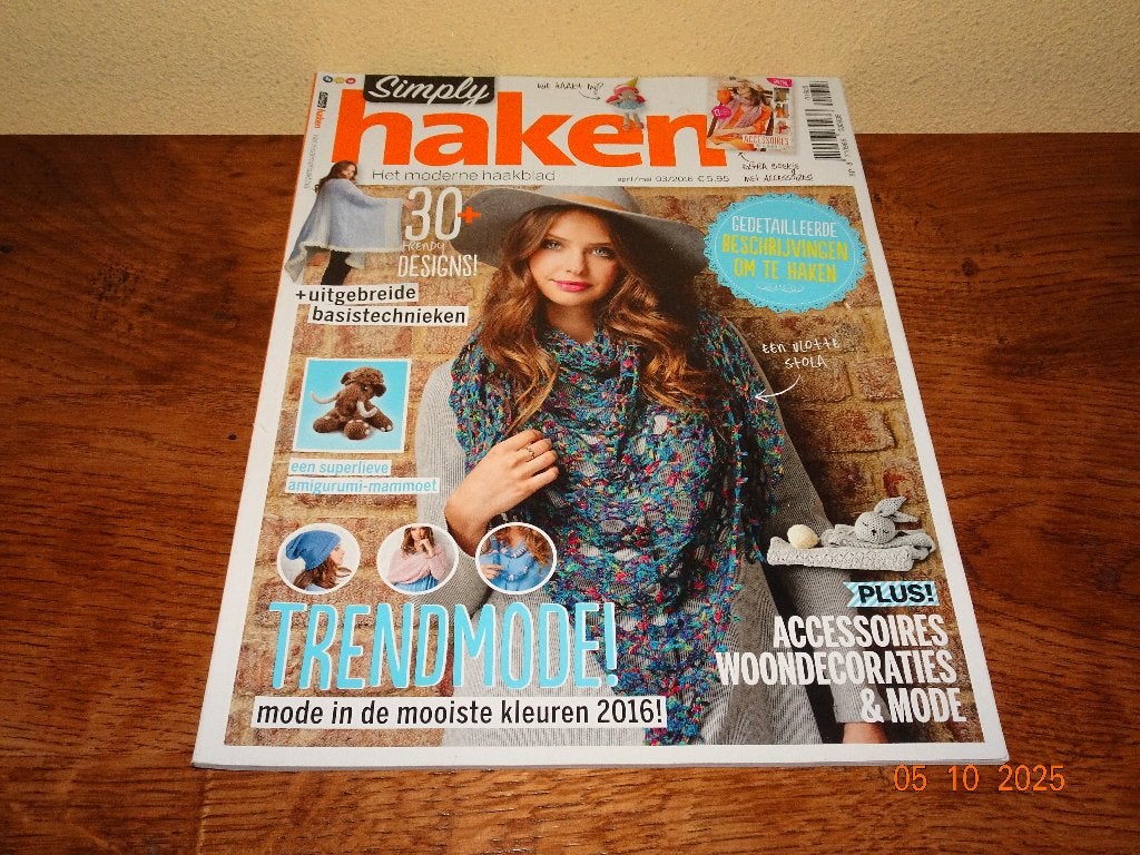 Simply haken aprilmei 032016 30 trendy designs, Ophalen of Verzenden, Zo goed als nieuw, Haken, Patroon of Boek