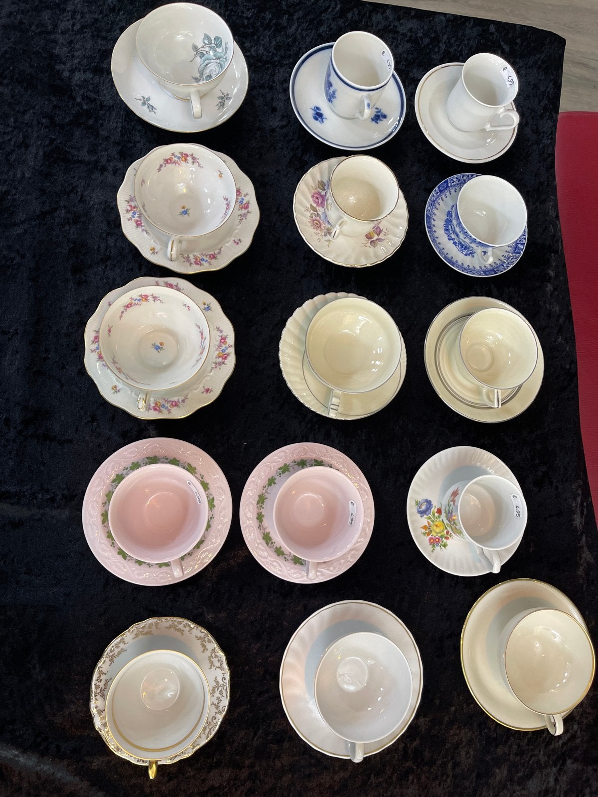 Vintage theekopjes en schotels  15 stuks, Antiek en Kunst, Antiek | Porselein, Ophalen of Verzenden