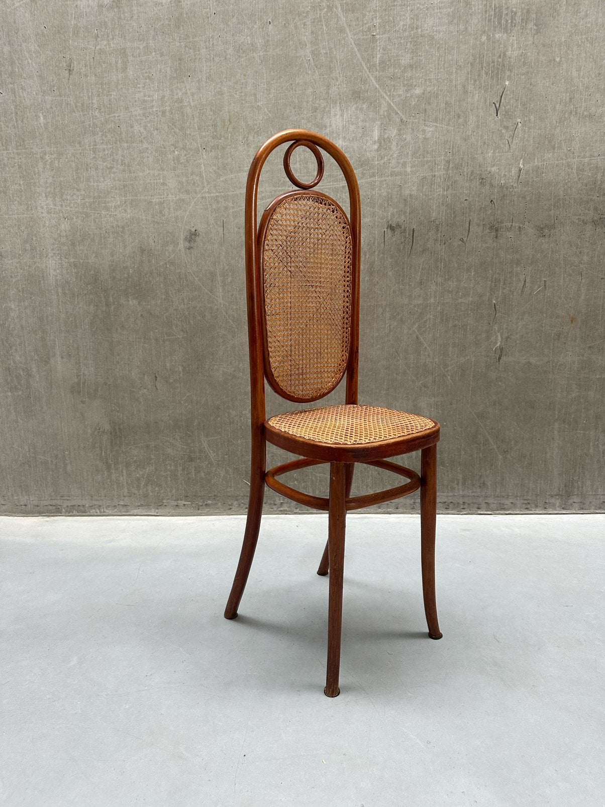 Thonet stoel nr. 17 'Lange Jan' met Weens vlechtwerk, Ophalen, Gebruikt, Bruin, Thonet
