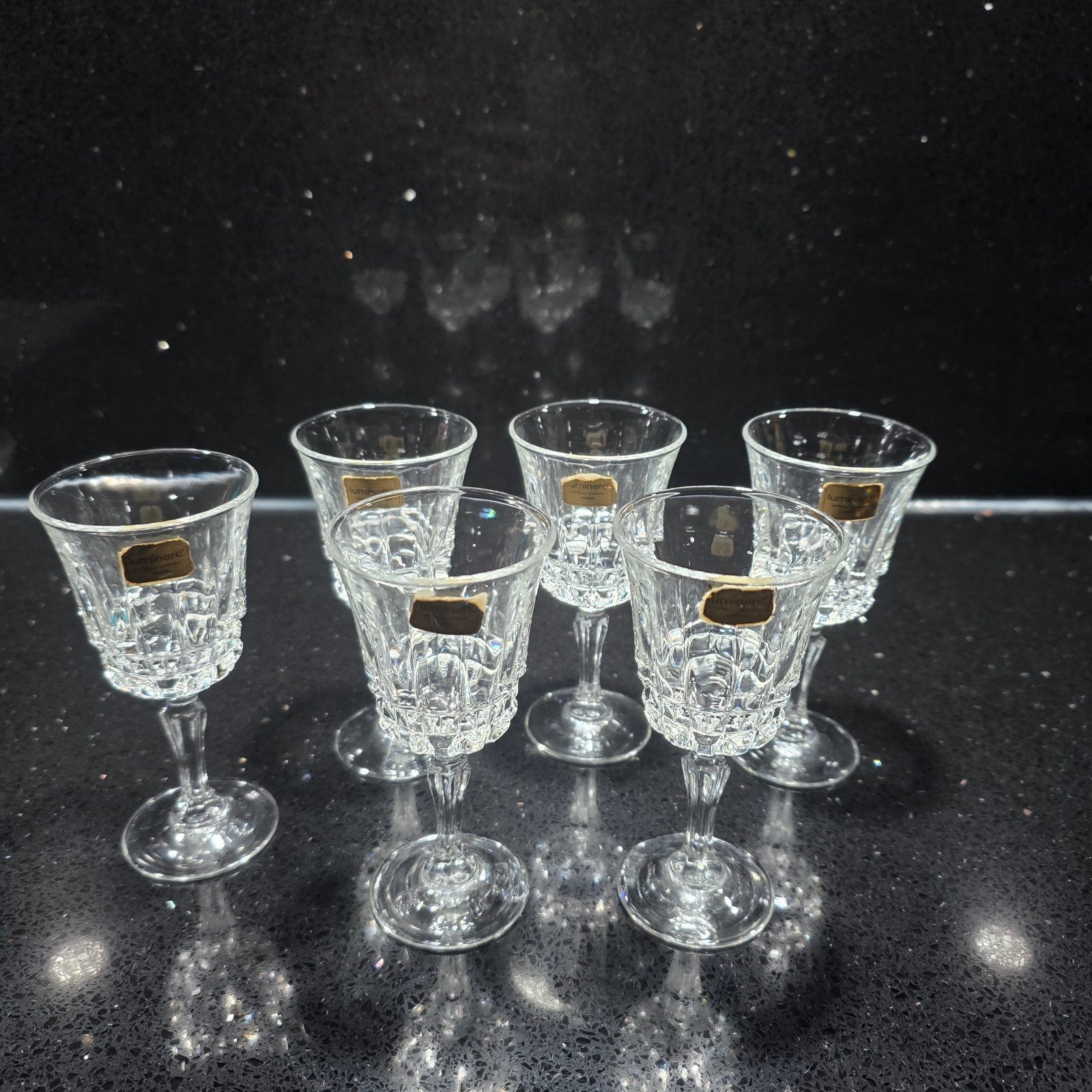 6x vintage borrel- of sherryglazen van Cristal d'Arques, Ophalen