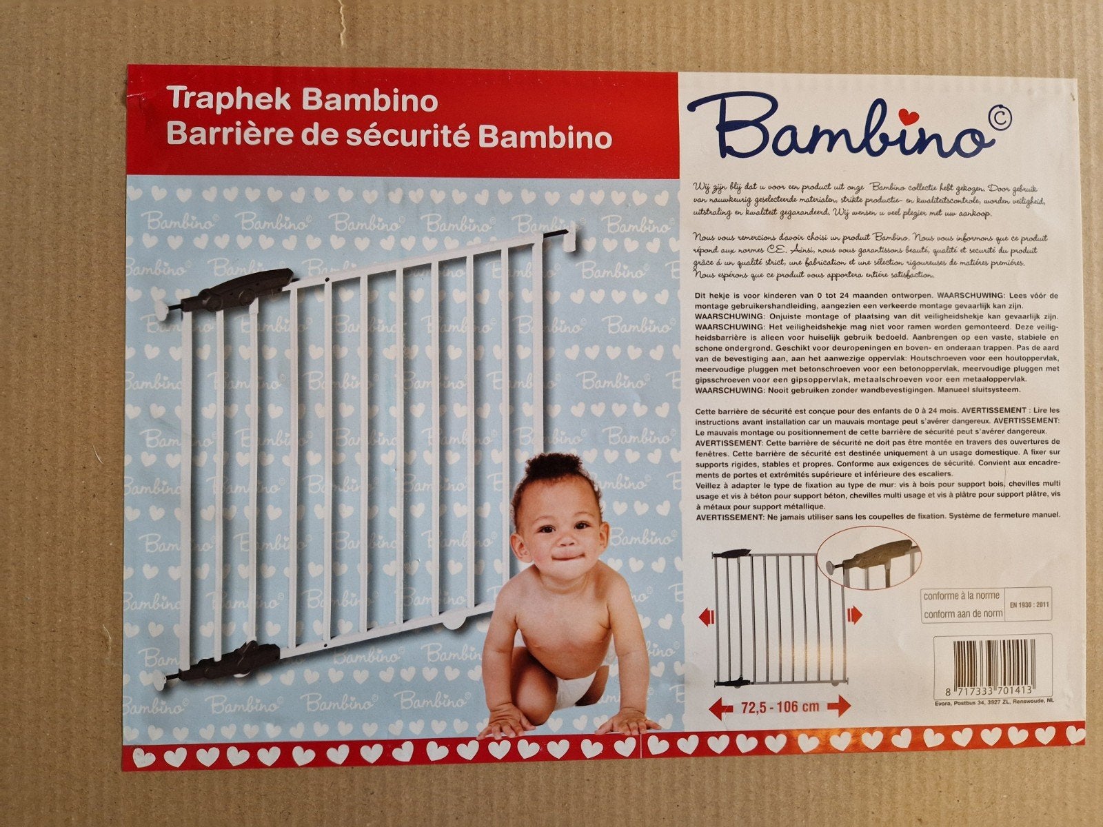 Traphekje nieuw in doos, Kinderen en Baby's, Traphekjes, Ophalen, Nieuw, 100 tot 115 cm