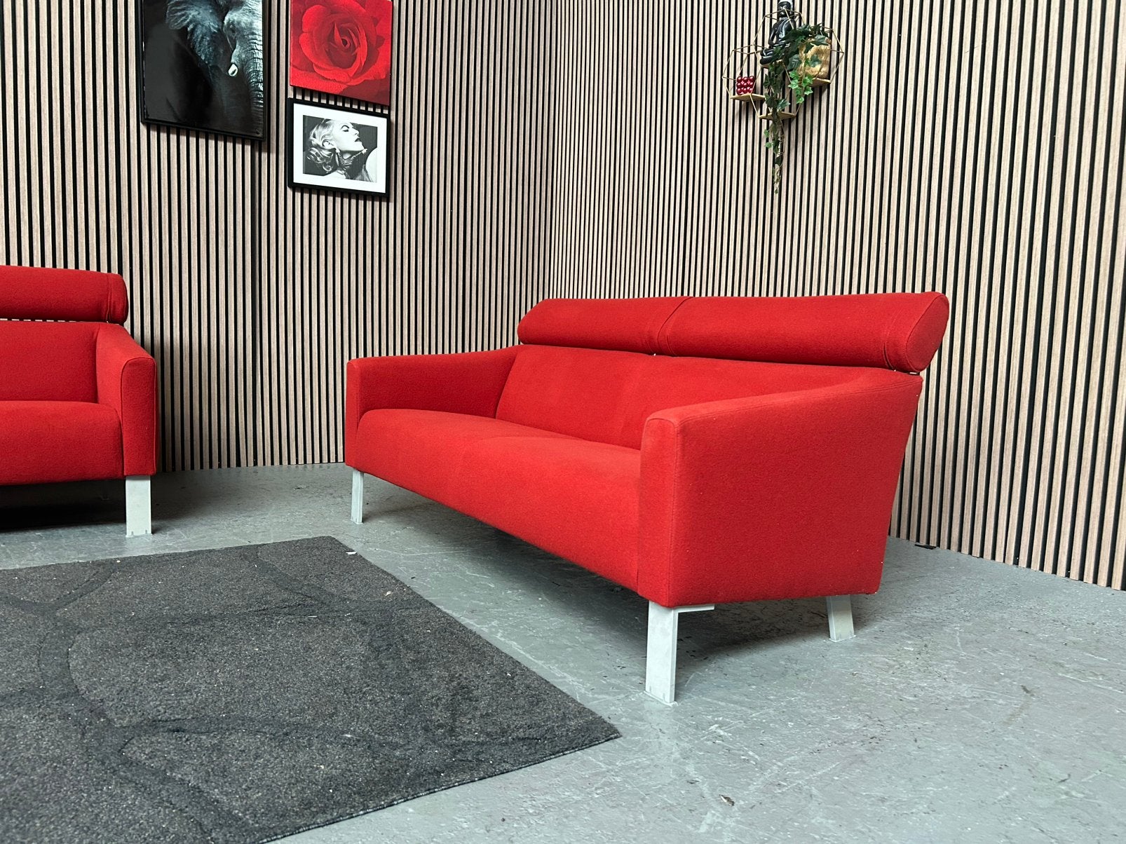 GRATIS LEVERING Leolux Patachou Rood Wol 180X81 GEREINIGD, Leolux Patachou, 150 tot 200 cm, Tweepersoons, 75 tot 100 cm