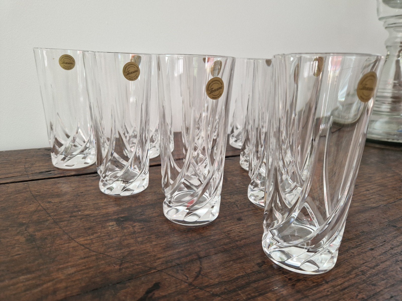 Set van 10 kristallen Toscane longdrink glazen van AH, Glas of Glazen, Nieuw, Ophalen of Verzenden, Glas