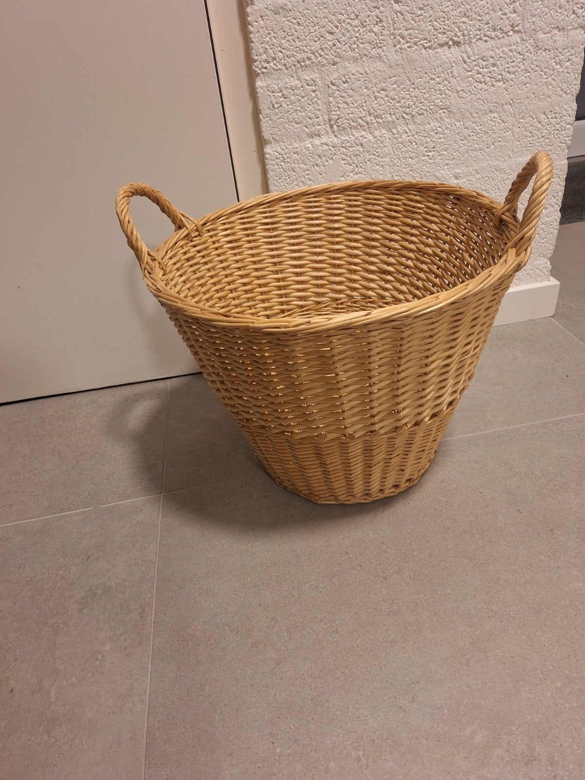 Grote rieten mand met handvatten, Mand, Gevlochten, Rond, Ophalen of Verzenden