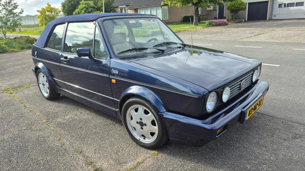 Volkswagen Golf 1.8 Cabriolet 72KW U9 1992 Blauw, Auto's, Volkswagen, Voorwielaandrijving, 40 €/maand, Beige, 4 cilinders
