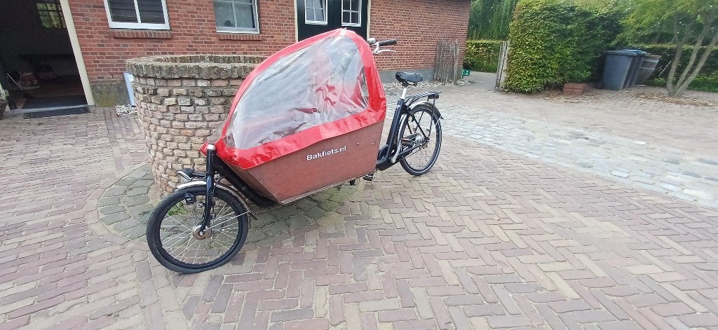 bakfiets + huif, Gebruikt, Huif, 3 kinderen, Trommelrem