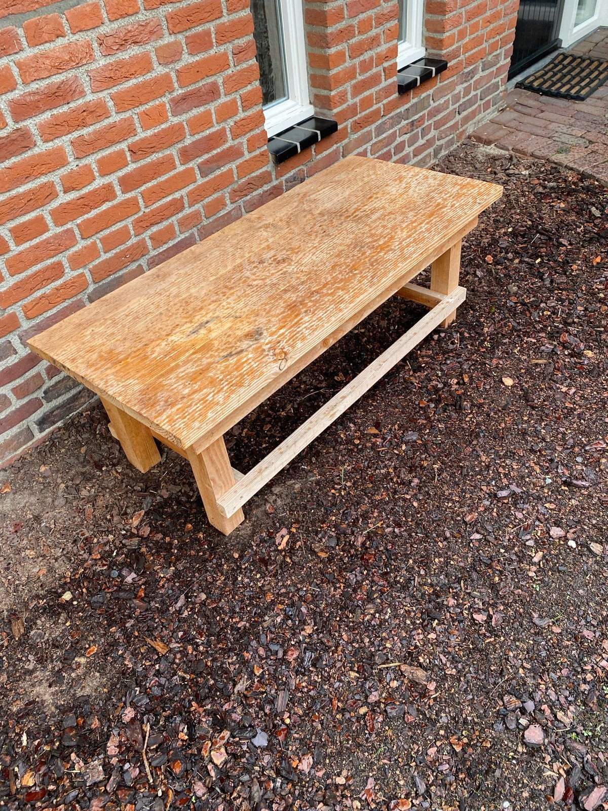 Douglas houten salontafel - / tuintafel zo goed als nieuw, Ophalen, 100 tot 150 cm, 50 tot 100 cm, Zo goed als nieuw