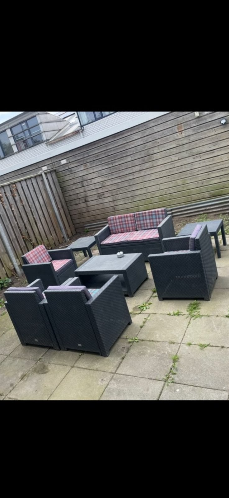 Tuinset loungeset 6 personen 3 tafels, Ophalen, Zo goed als nieuw