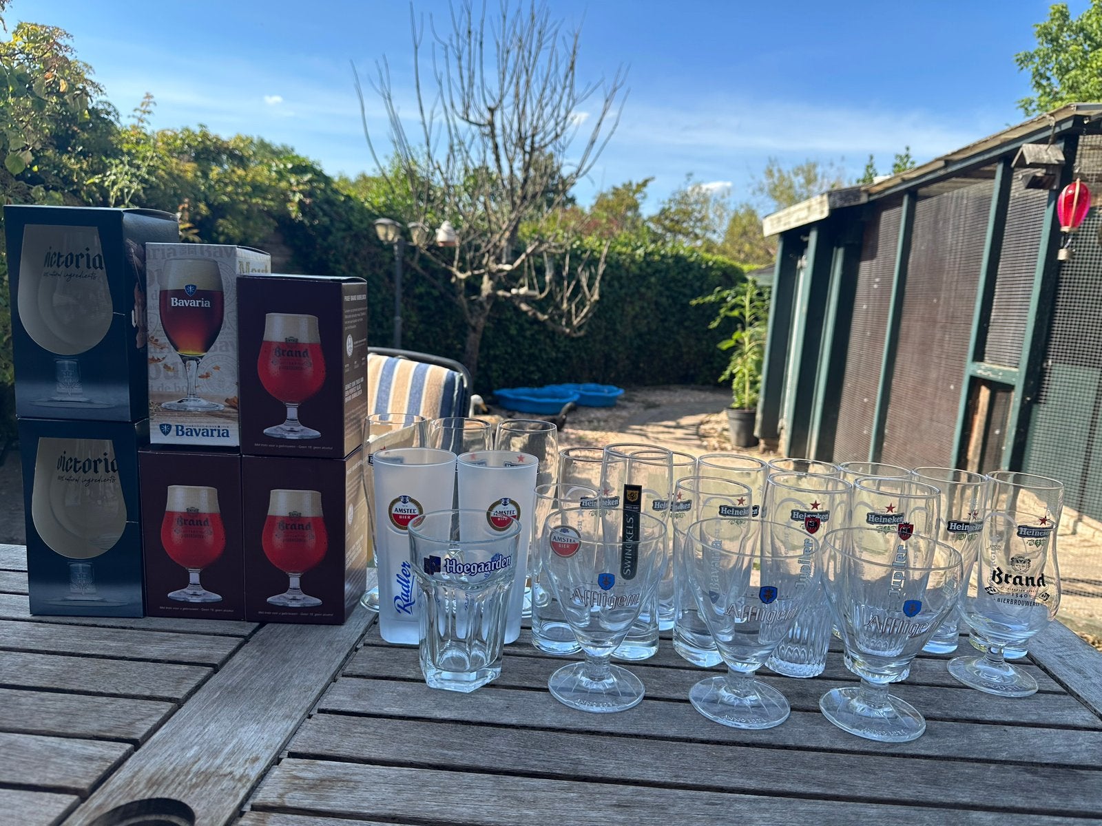Collectie bierglazen van diverse merken, Ophalen of Verzenden, Zo goed als nieuw, Bierglas