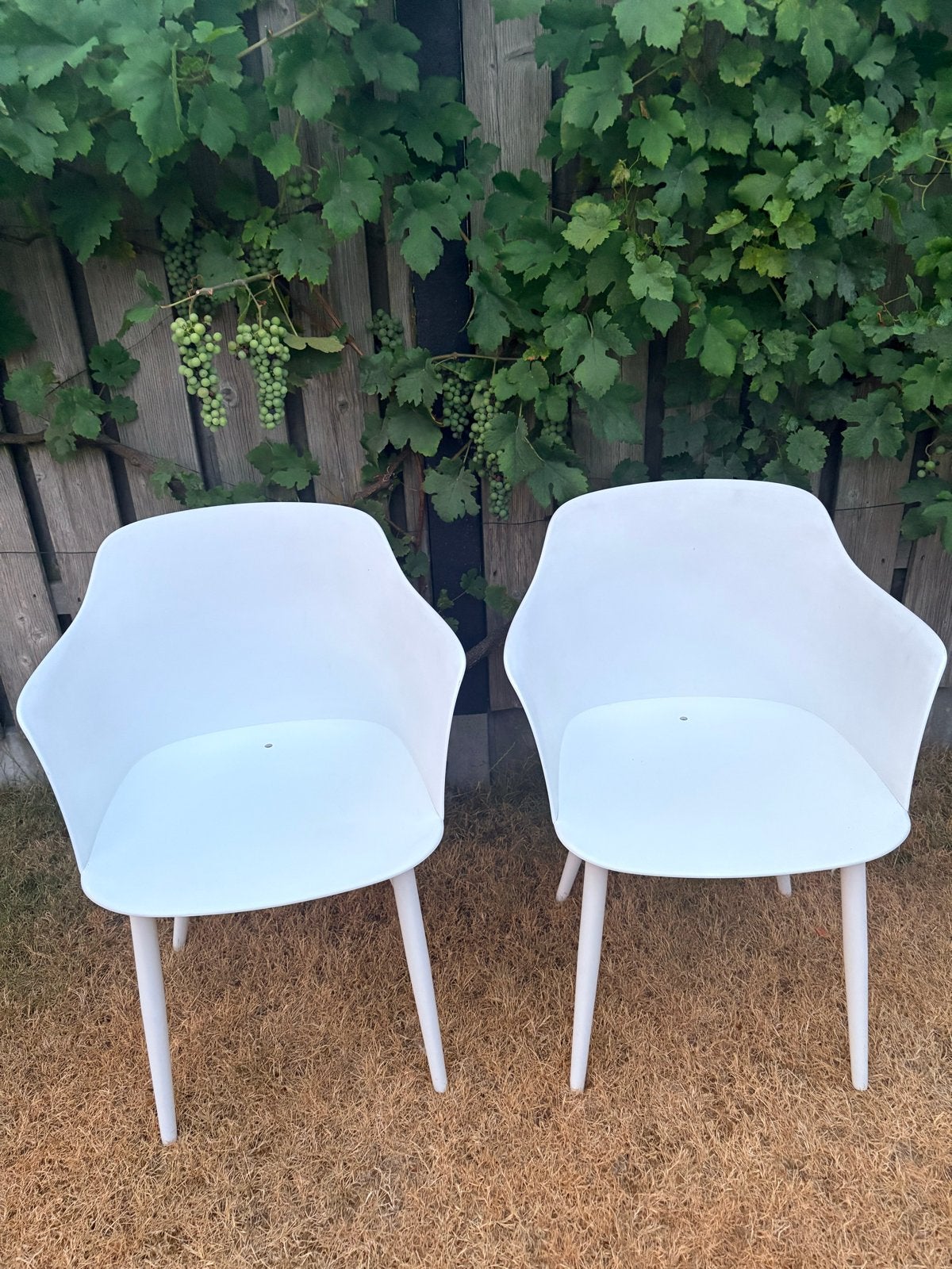 Life outdoor living Set van 4 witte kunststof stoelen, Tuin en Terras, Tuinsets en Loungesets, Ophalen, Zo goed als nieuw, Kunststof