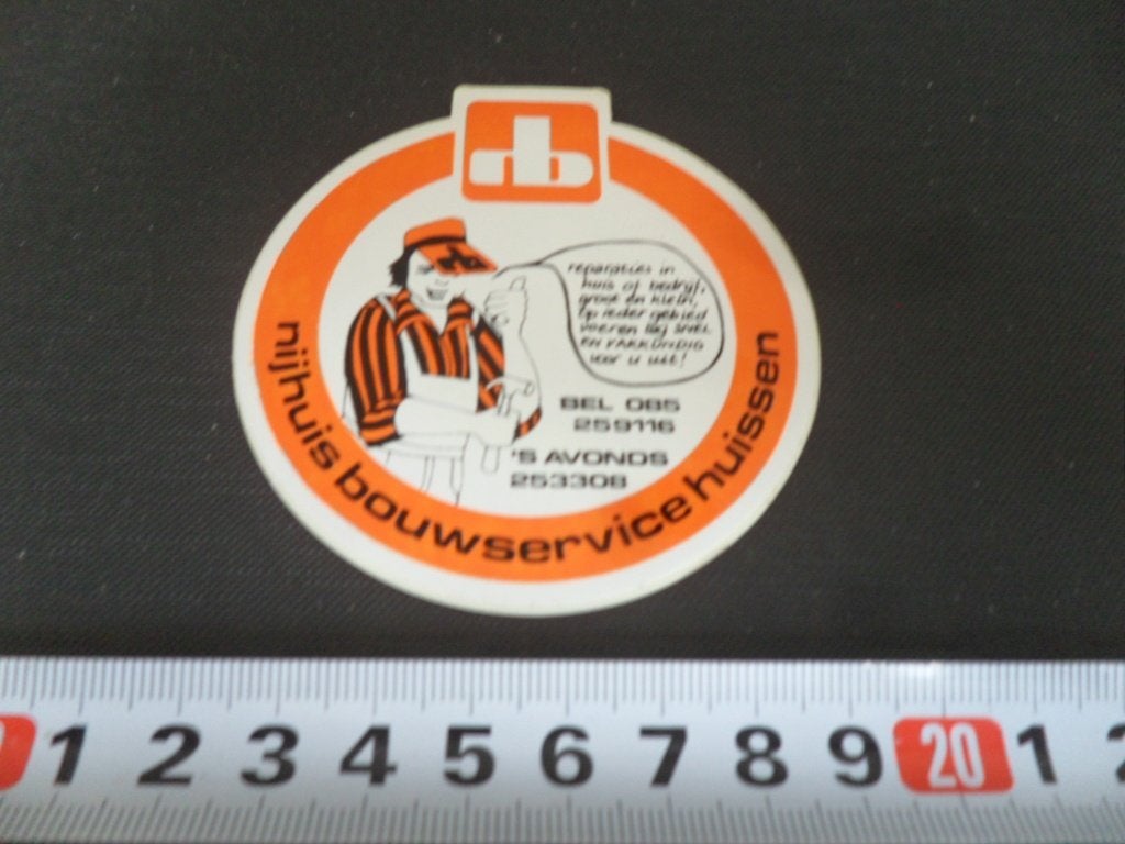 sticker Huissen NIJHUIS Bouwservice, Verzamelen, Ophalen of Verzenden, Zo goed als nieuw